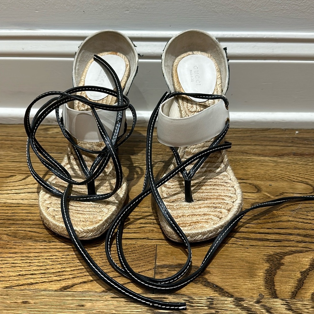 Gucci Ankle Wrap Sandals
